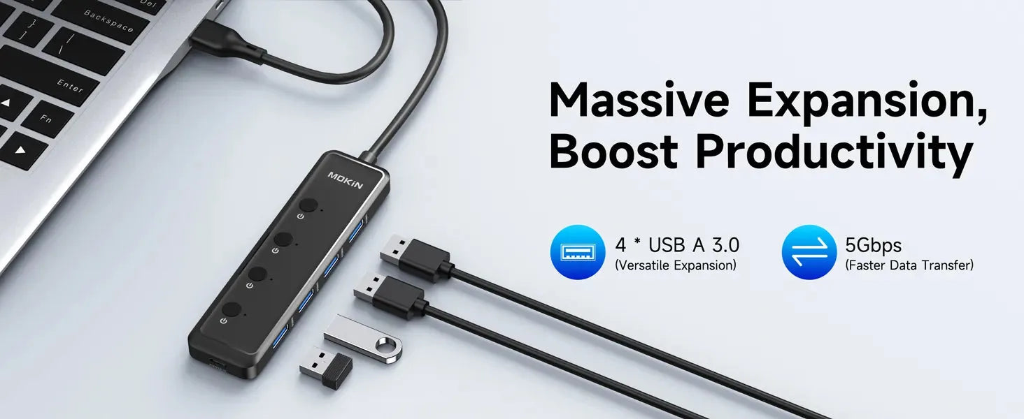 MOKiN 5-Port Ultra Slim USB 3.0 Hub