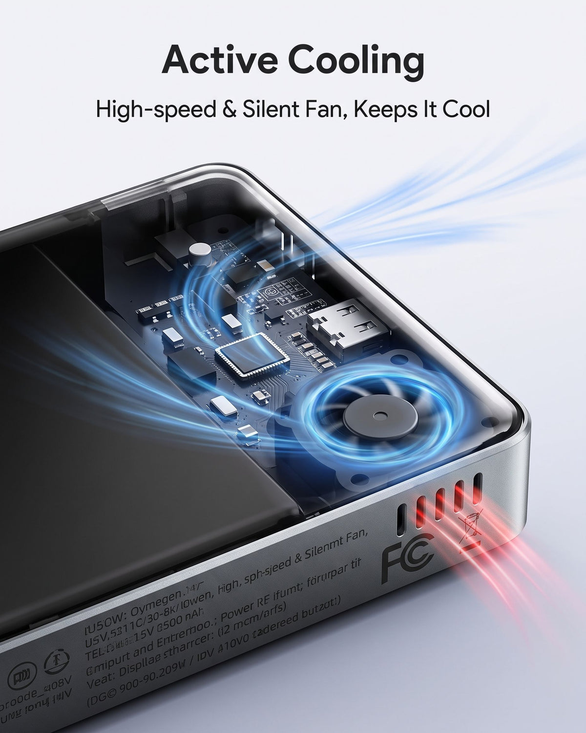 Mokin 35W 10000 mAh Qi2 Magsafe Power Bank with LED Digital Display & Cooling Fan