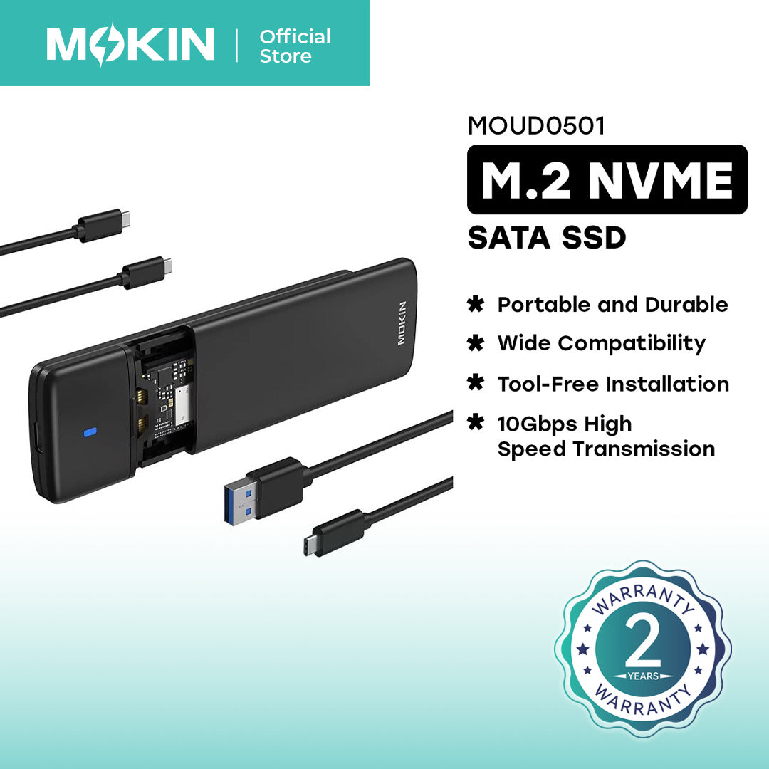 Mokin M.2 NVMe & NGFF Enclosure MOUD0501 — view 2