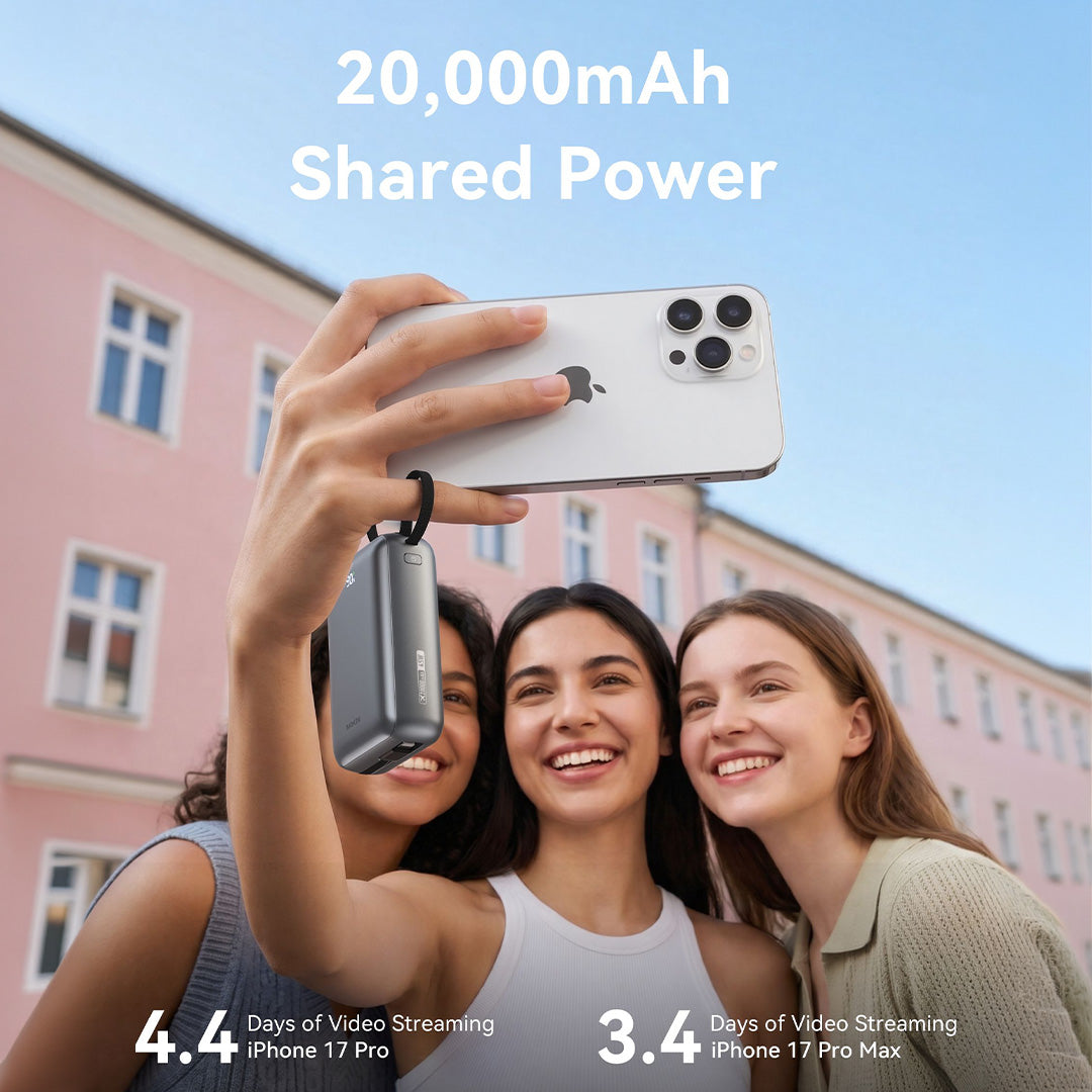 MOKiN 45W 20000mAh Fast Charge Power Bank with Bulit-in USB C & Lightning Cable