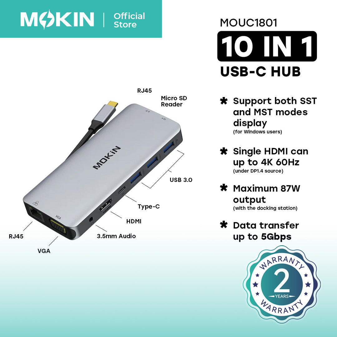 Mokin 10-in-1 USB C Multiport Hub MOUC1801 — view 2