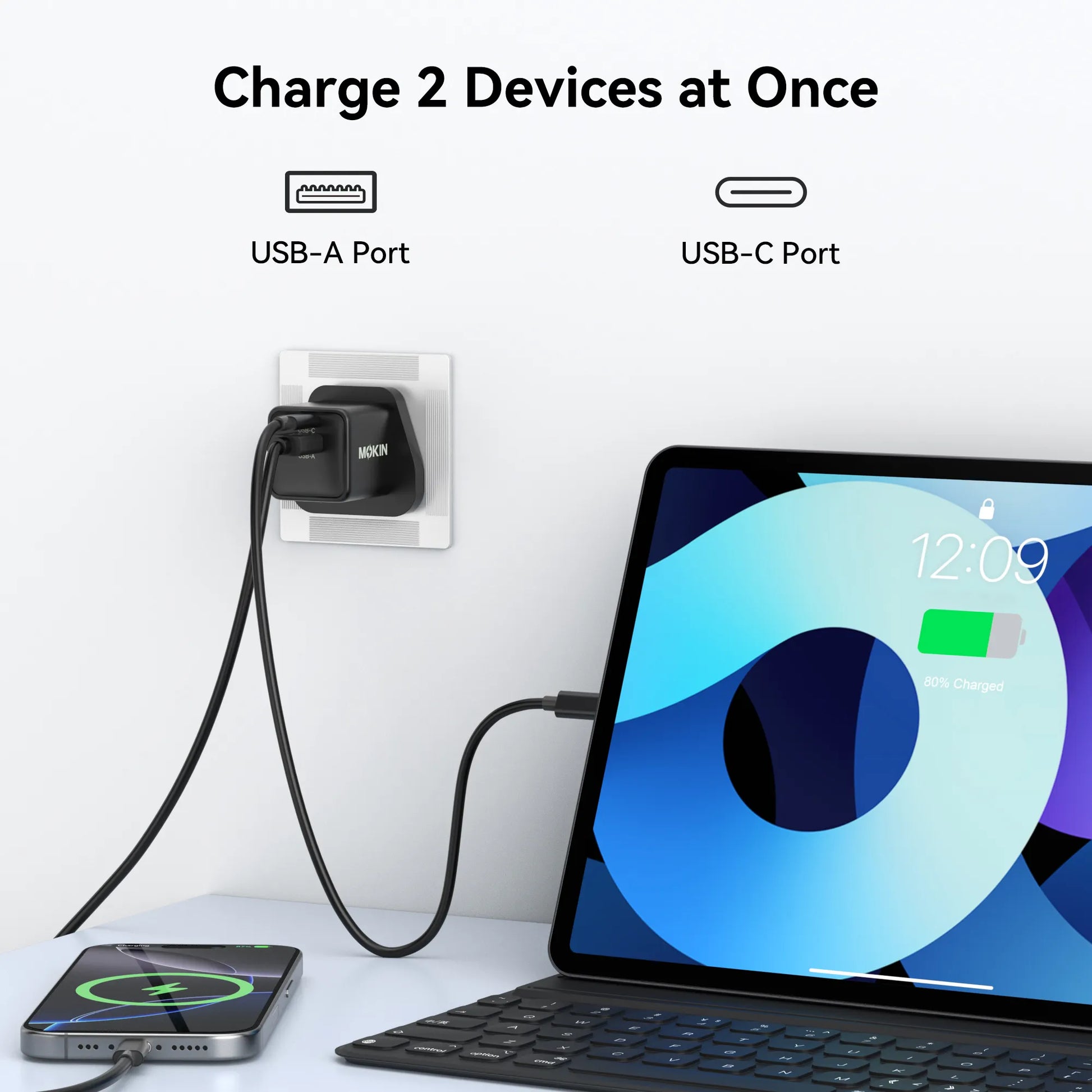 MOKiN 33W PD Wall Charger with TrueGround Anti-Shock Tech — view 3