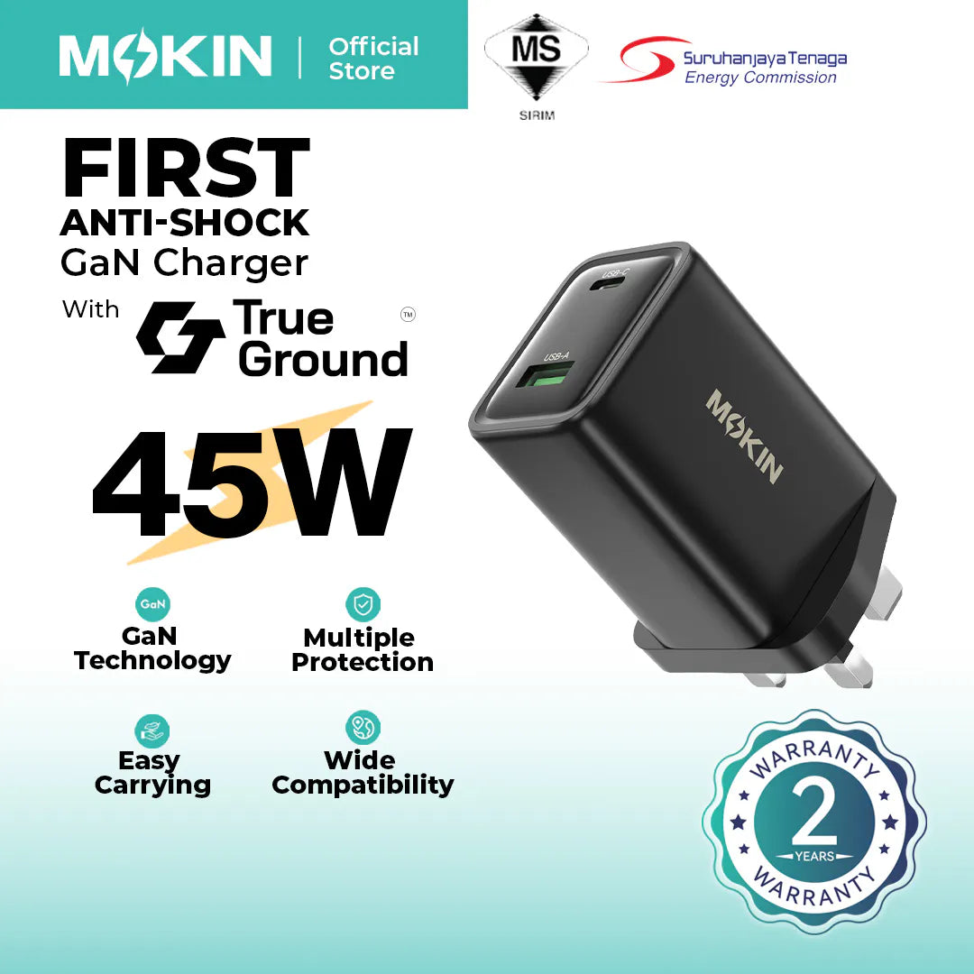 MOKiN 45W PD Wall Charger with TrueGround Anti-Shock Tech — view 2