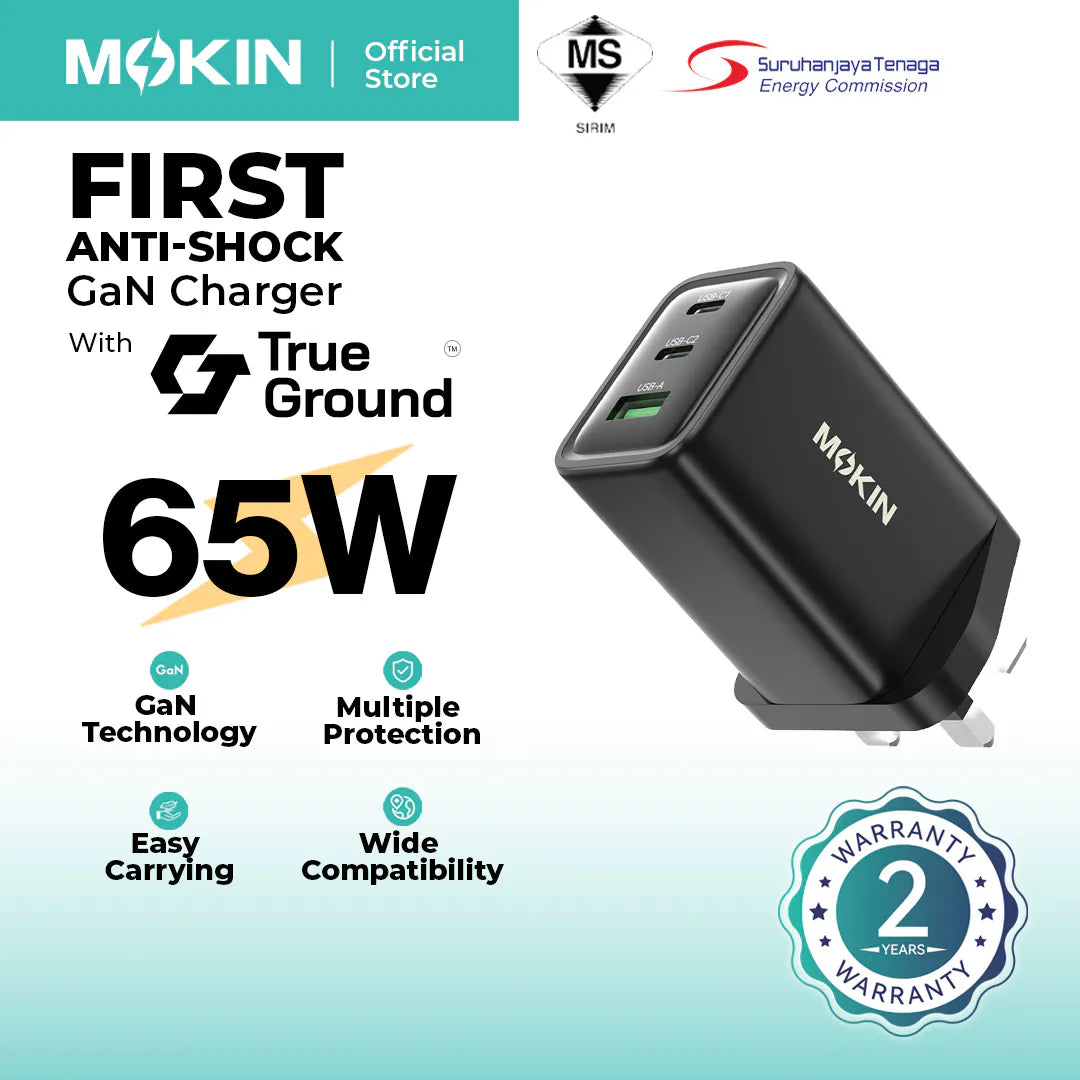 MOKiN 65W PD Wall Charger with TrueGround Anti-Shock Tech — view 2