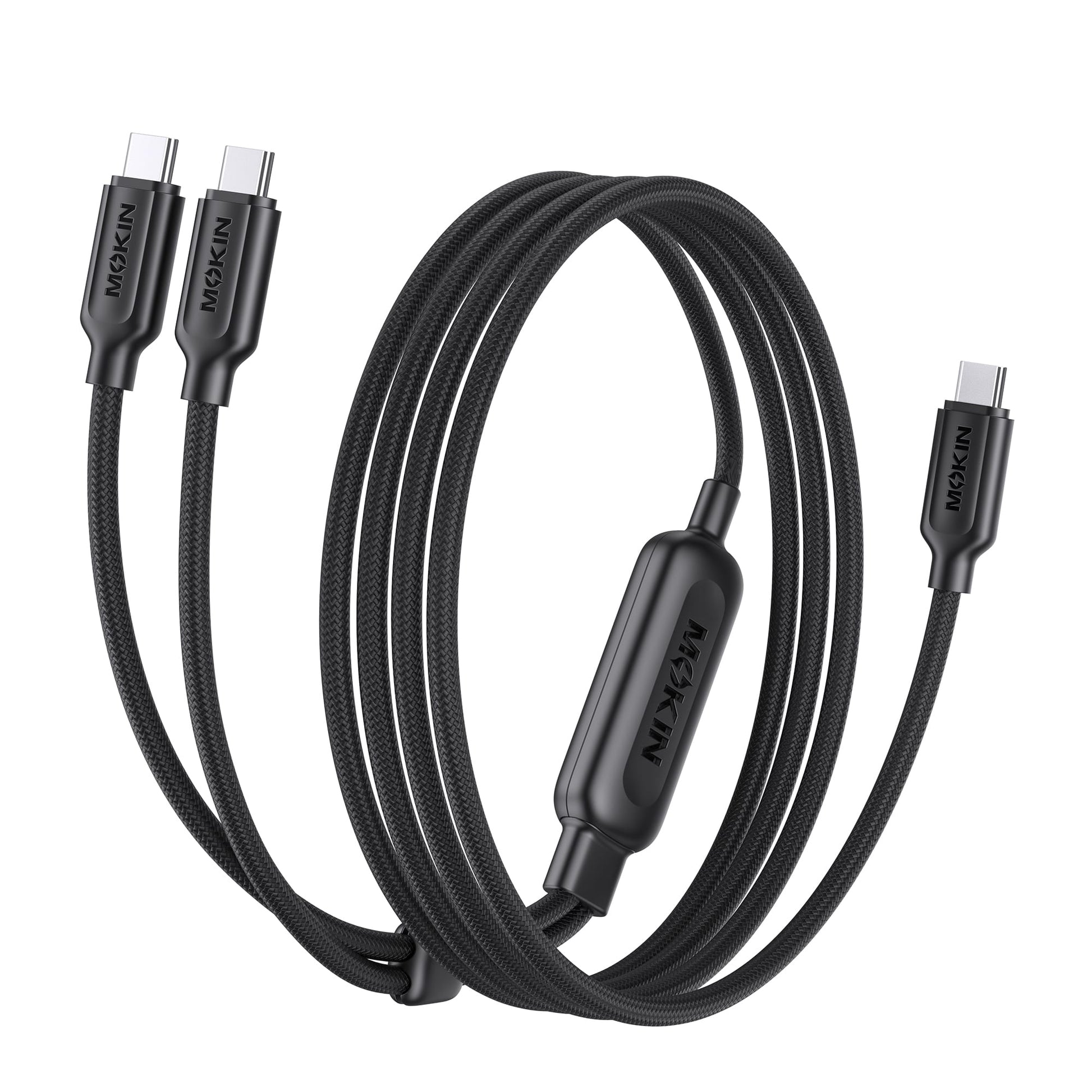 MOKiN 2 in1 140W USB-C to USB-C Fast Dual Charging Cable — main product view