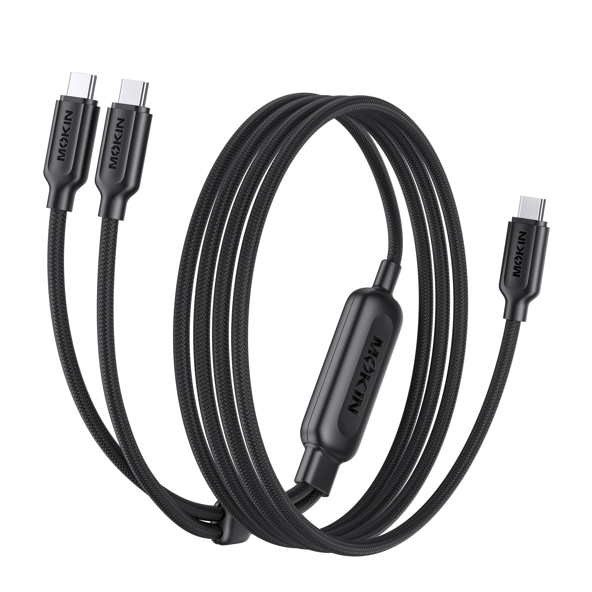 MOKiN 2 in1 140W USB-C to USB-C Fast Dual Charging Cable — main product view