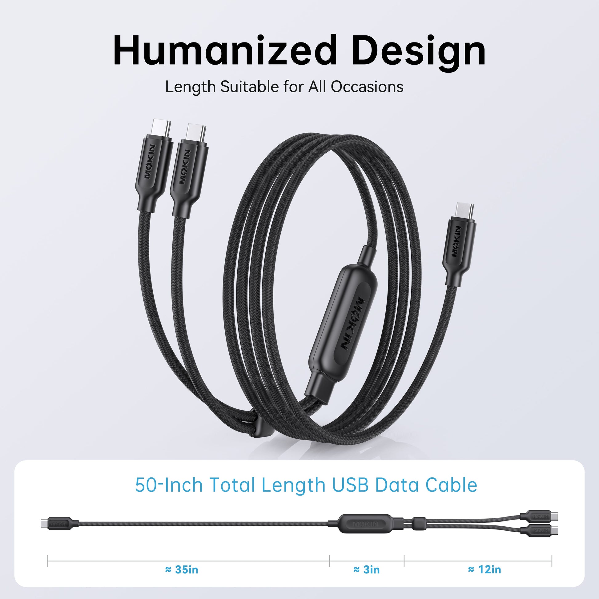 MOKiN 2 in1 140W USB-C to USB-C Fast Dual Charging Cable — view 7