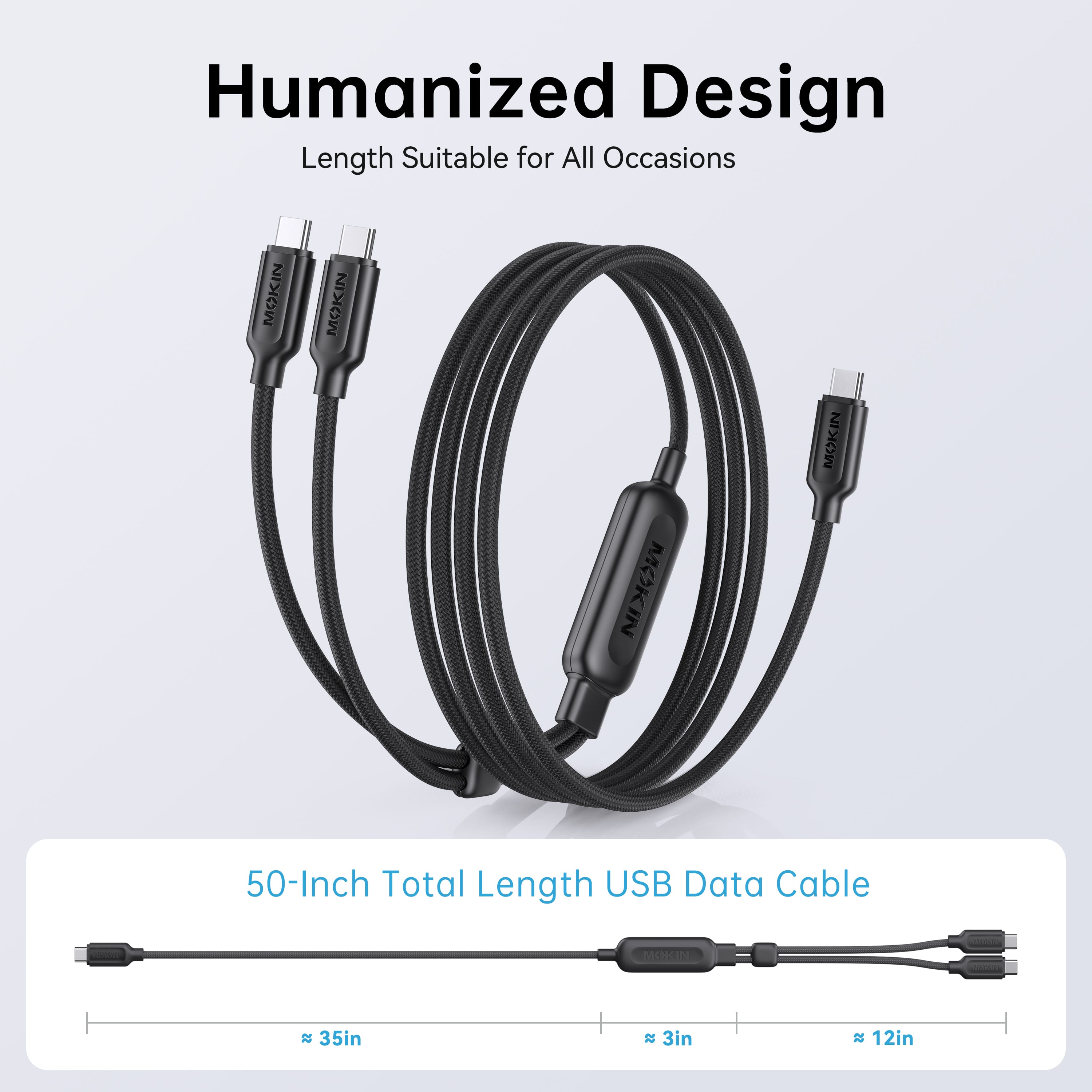 MOKiN 2 in1 140W USB-C to USB-C Fast Dual Charging Cable — view 7