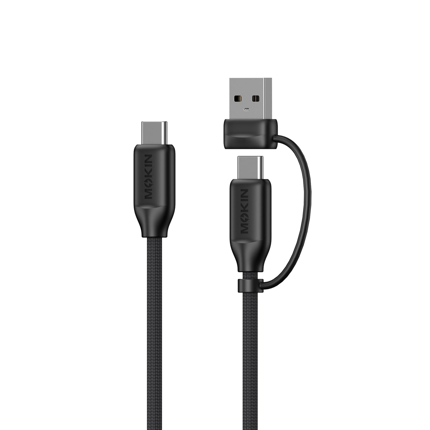 MOKiN 100W USB C to C Fast Charging Braided Cable with USB A Adapter — main product view