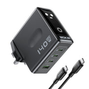 MOKiN 140W USB C PD Wall Charger with TrueGround and Smart Display — main product view