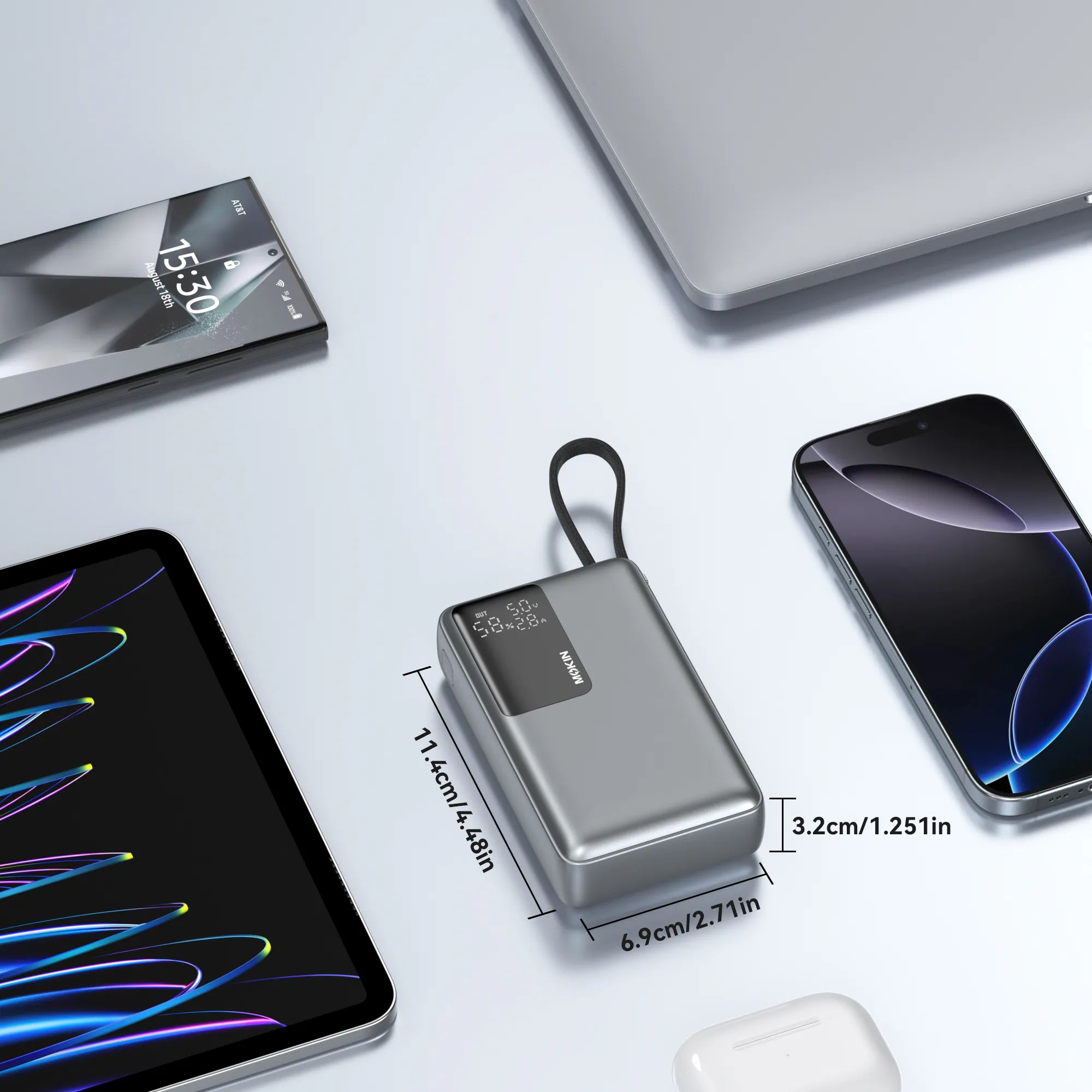 MOKiN 65W 20000mAh Power Bank with Bulit-in USB C Cable — view 8