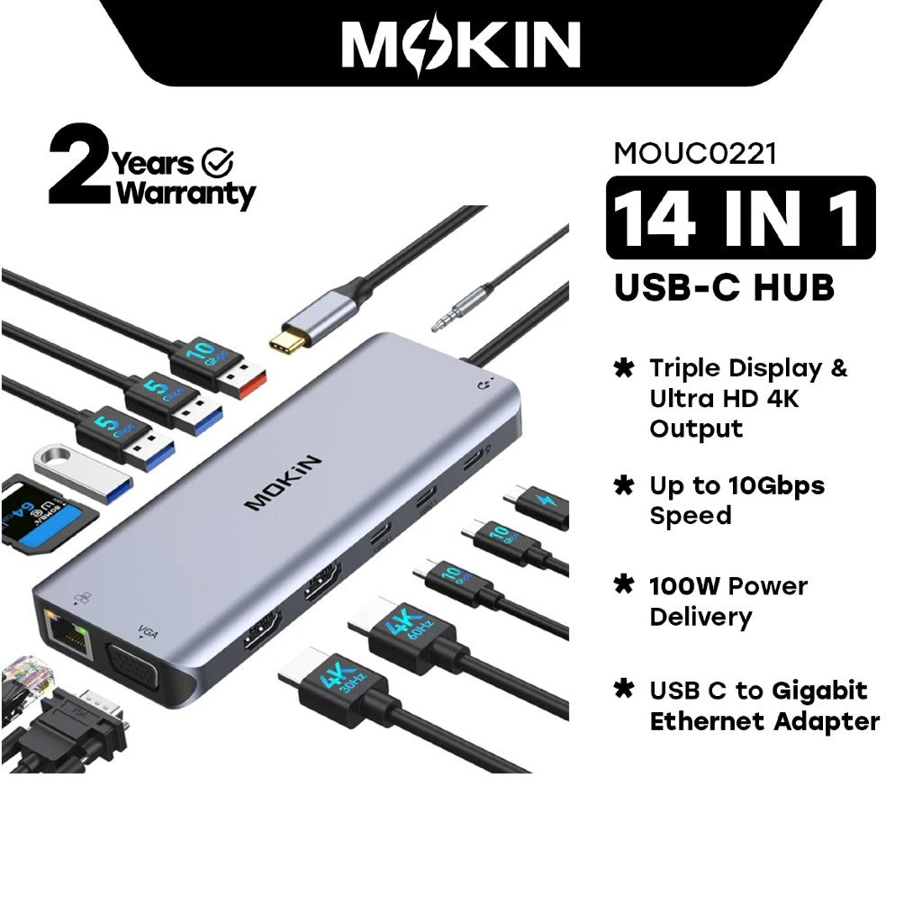 Mokin 13/14 in 1 USB C Multiport Hub (MOUC 0231/0221) — detail view